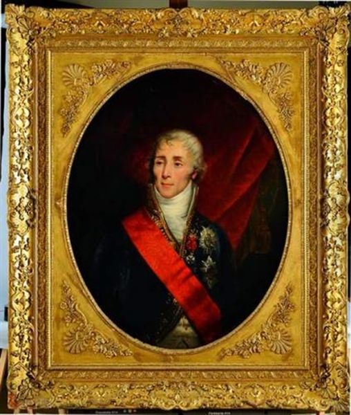 Joseph Fouche, Duc D'otrante, En Habit De Senateur, Portant Les Insignes De Grand Aigle De La Legion D'honneur Et De L'ordre De L'aigle D'or Du Wurtemberg Oil Painting by Claude Marie Dubufe