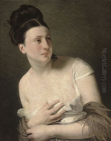 Portrait Of A Lady Oil Painting by Claude Marie Dubufe