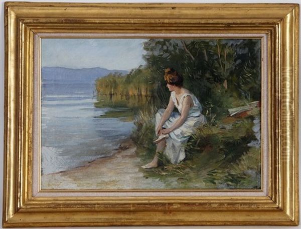 Baigneuse Au Bord Du Lac Oil Painting by Frederic Dufaux