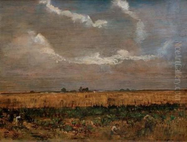 Les Faucheurs Oil Painting by Edouard-Jacques Dufeu