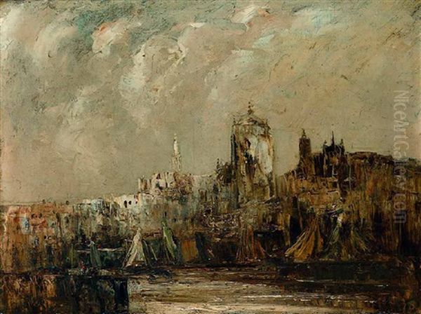 Der Alte Hafen Von Marseille Oil Painting by Edouard-Jacques Dufeu