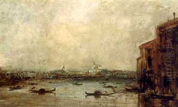 The Grand Canal, Venice Oil Painting by Edouard-Jacques Dufeu