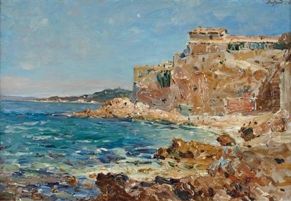 Sudliche Kustenlandschaft Oil Painting by Jean-Baptiste Duffaud