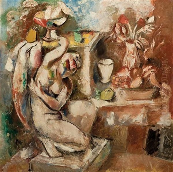 Carytide A La Nature Morte Oil Painting by Charles Dufresne