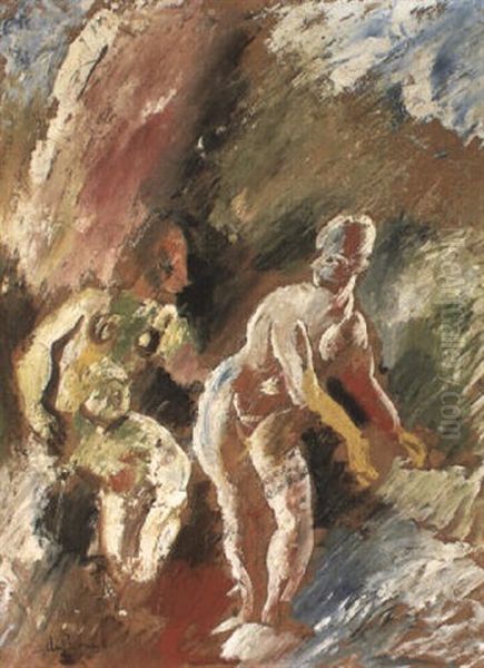 Les Baigneuses Oil Painting by Charles Dufresne