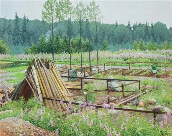 In The Garden Oil Painting by Frank Vincent Dumond