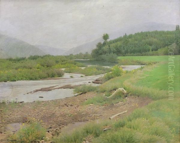 River Landscape Oil Painting by Frank Vincent Dumond