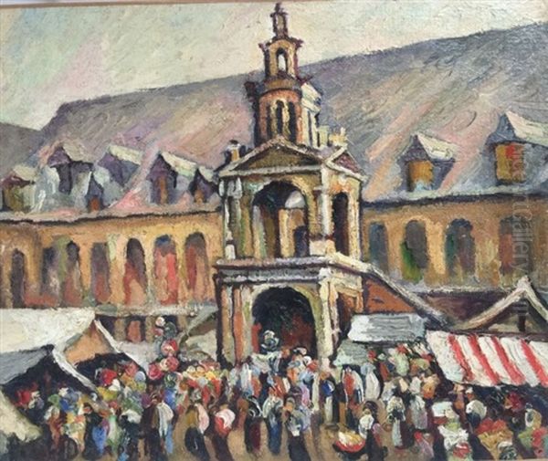 Place De La Calande A Rouen Oil Painting by Pierre Dumont