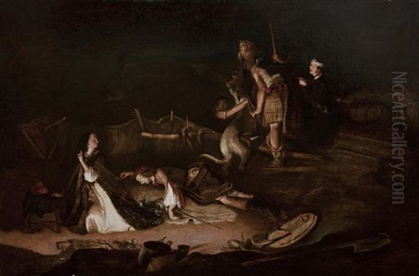 Prince Charles Edward Stuart And Flora Macdonald, In Hiding After Culloden Oil Painting by Thomas Duncan
