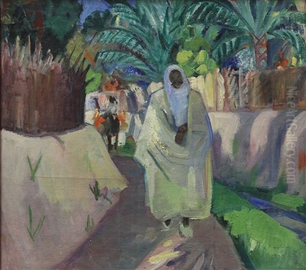 The Oasis - North Africa Oil Painting by Helena Adele Dunlap