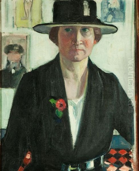 Self-portrait Oil Painting by Helena Adele Dunlap