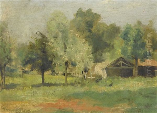 Sommergarten Mit Scheune Oil Painting by Julien Dupre
