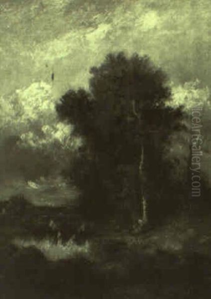 Resting By A Pond Oil Painting by Jules Dupre