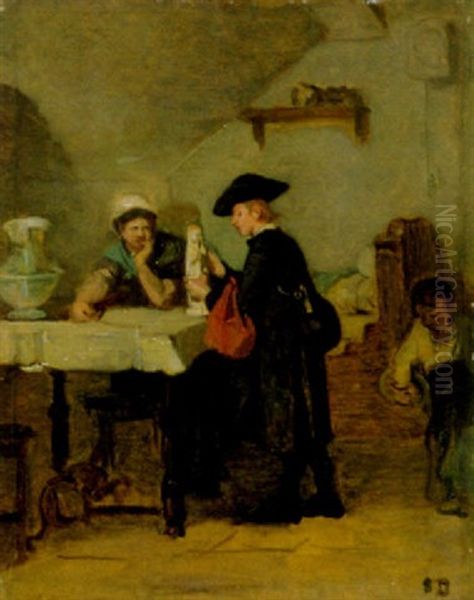 Der Junge Priester Und Die Madonnenfigur Oil Painting by Simon Durand