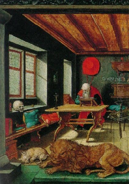 Saint Jerome In His Study Oil Painting by Albrecht Duerer