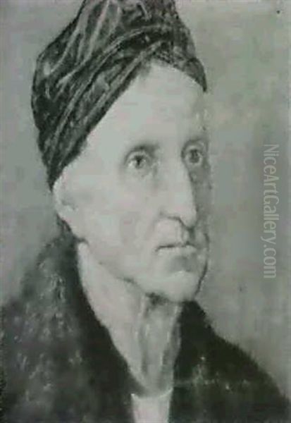 Portrait Of Michael Wolhgemut, Half Length Oil Painting by Albrecht Durer