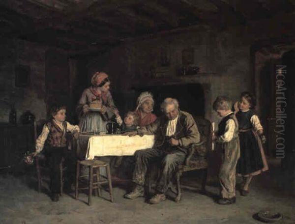 Surprise Party Oil Painting by Theophile Emmanuel Duverger