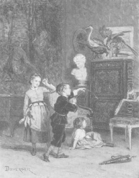 Target Practice Oil Painting by Theophile Emmanuel Duverger