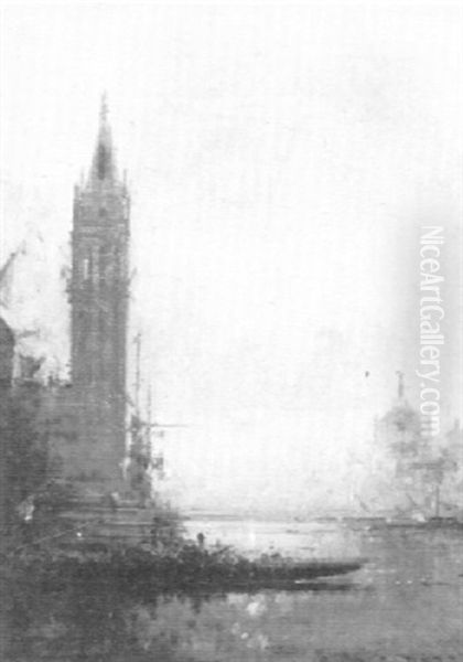 Venetian Lagoon Oil Painting by Henri Duvieux