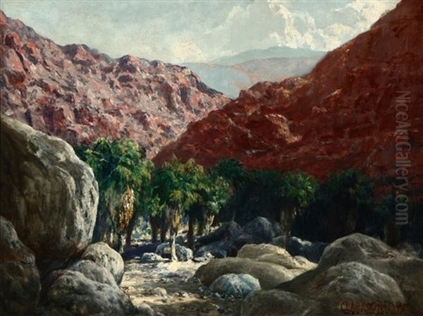 Palm Canyon In Borrego Desert State Park Oil Painting by Clarkson Dye