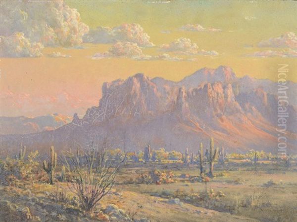 Superstition Mountain Oil Painting by Clarkson Dye