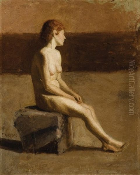 Nude Study - Eakins's Future Wife Susan Macdowell Oil Painting by Thomas Eakins