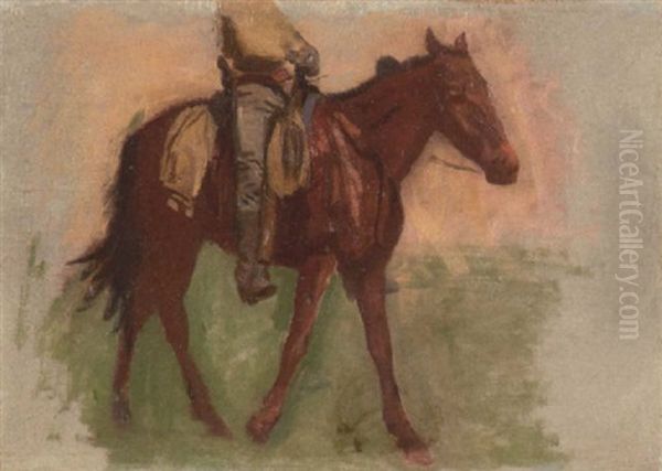 Cowboys In The Badlands Oil Painting by Thomas Eakins