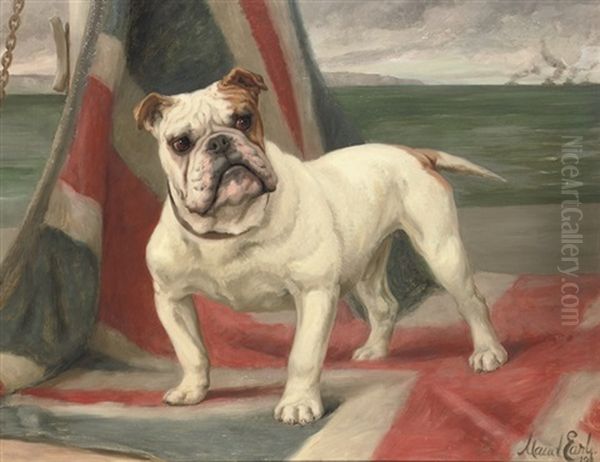 What We Have We Hold, A Portrait Of Dimboola The Champion Bulldog Oil Painting by Maud Earl