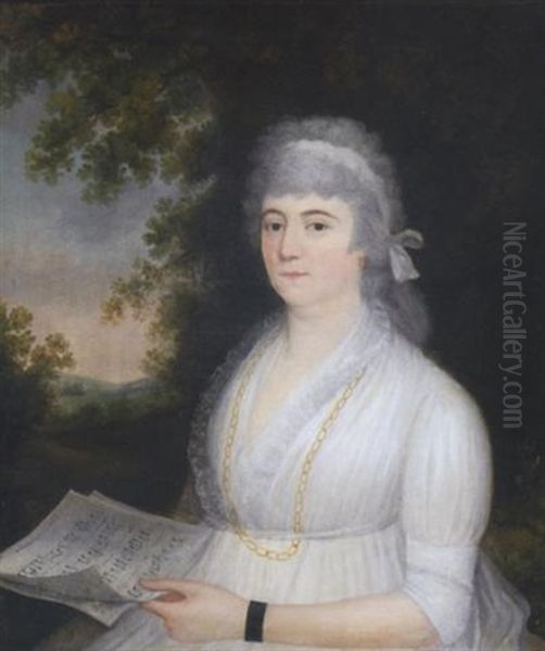 Portrait Of A Lady With Music Sheets Oil Painting by Ralph Earl