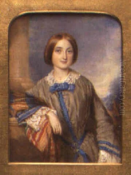 Portrait Of Matilda Jane, Daughter Of Sir William Edmund Cradock Hartopp Oil Painting by Reginald Easton
