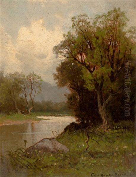 River's Edge Oil Painting by Charles Harry Eaton