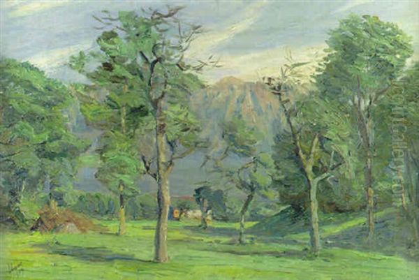 Oberaudorfer Landschaft Oil Painting by Hermann Ebers