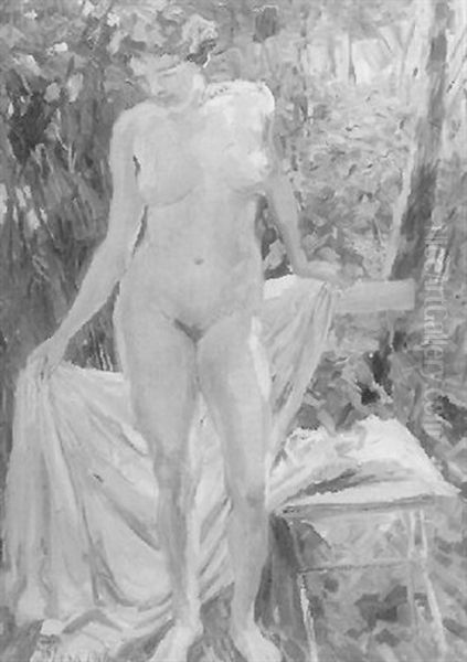 Akt Im Grunen Oil Painting by Hermann Ebers