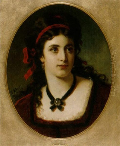 Portrait Einer Dame Oil Painting by Anton Ebert