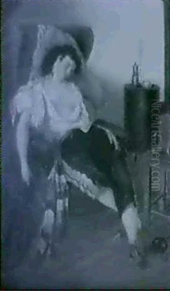 Nach Dem Maskenball Oil Painting by Anton Ebert