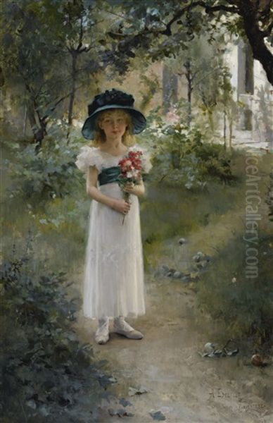 Au Jardin Oil Painting by Albert Edelfelt