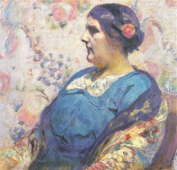 Zittende Dame Oil Painting by Jean Van Den Eeckhoudt