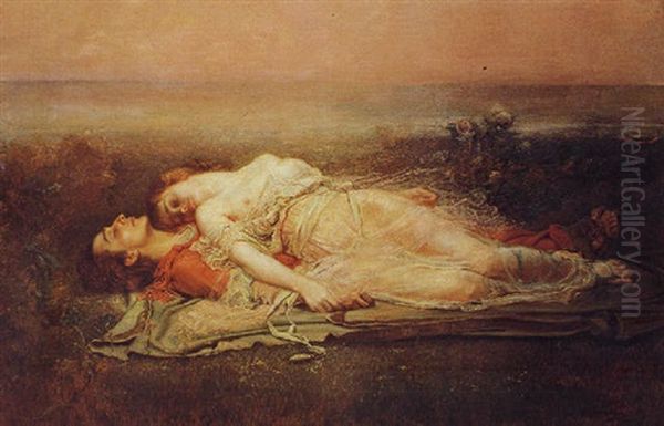 Tristan E Isolda (la Muerte) Oil Painting by Rogelio De Egusquiza Barrena