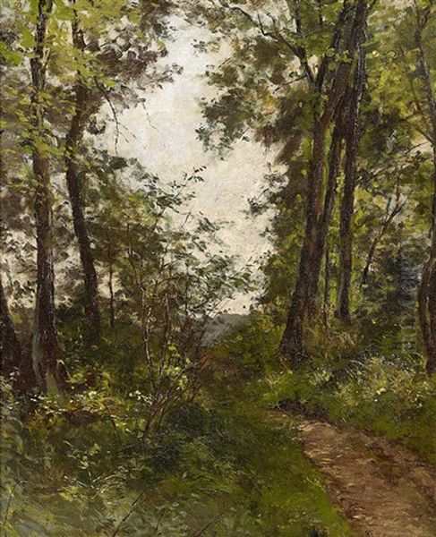 Waldweg Oil Painting by Hermann Eichfeld