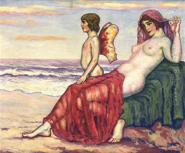 Aphrodite Und Eros Oil Painting by Georg Einbeck