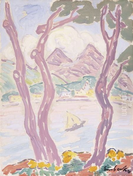 Menton, Vu Depuis Le Cap Martin Oil Painting by Georg Einbeck
