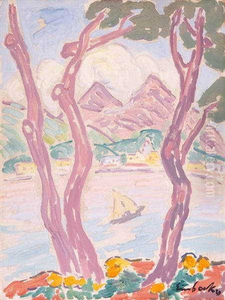 Menton, Vu Depuis Le Cap Martin Oil Painting by Georg Einbeck