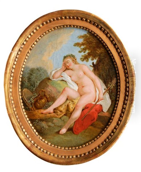 The Toilet Of Venus (+ A Sleeping Bacchante; Pair) Oil Painting by Charles Dominique Joseph Eisen