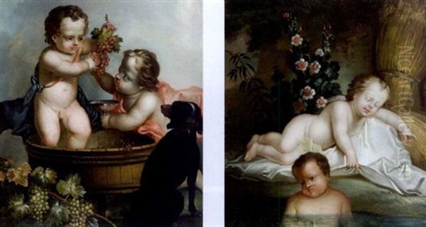 L'ete (+ L'automne; Pair) Oil Painting by Francois Eisen
