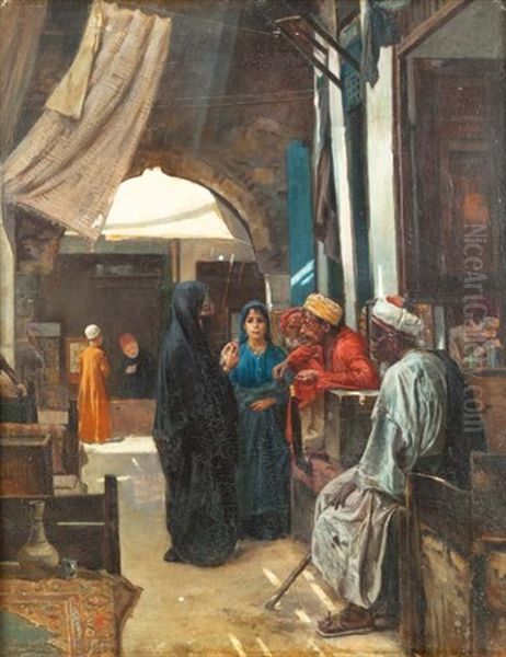 Au Bazar Oil Painting by Ferencz Franz Eisenhut