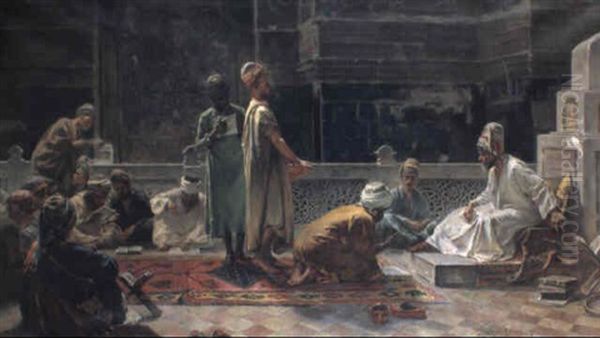 Koranlasning Oil Painting by Ferencz Franz Eisenhut