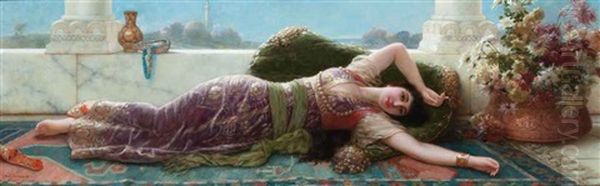 L'odalisque Oil Painting by Emile Eisman-Semenowsky