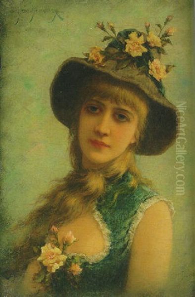 Flora Oil Painting by Emile Eisman-Semenowsky