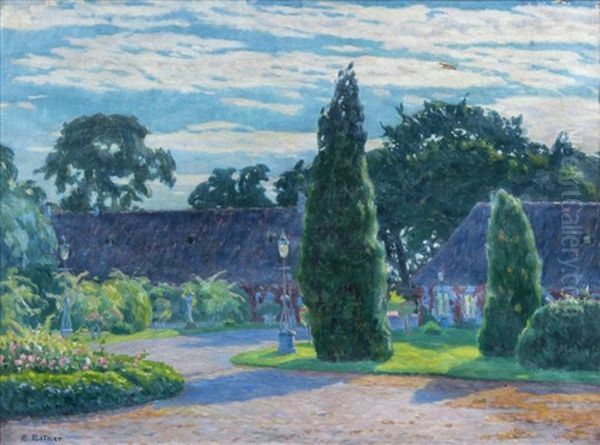 In Einem Hamburger Park Oil Painting by Ernst (Wilhelm Heinrich E. ) Eitner