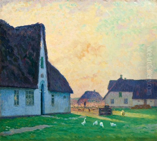 Abend Auf Sylt Oil Painting by Ernst (Wilhelm Heinrich E. ) Eitner